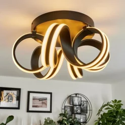 Plafonnier Chapotia LED Noir, 1 lumière