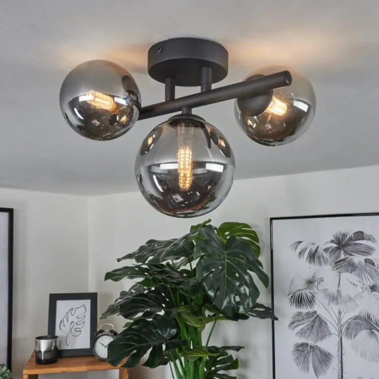 Plafonnier Chariton LED Noir, 3 lumières