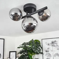 Plafonnier Chariton LED Noir, 3 lumières