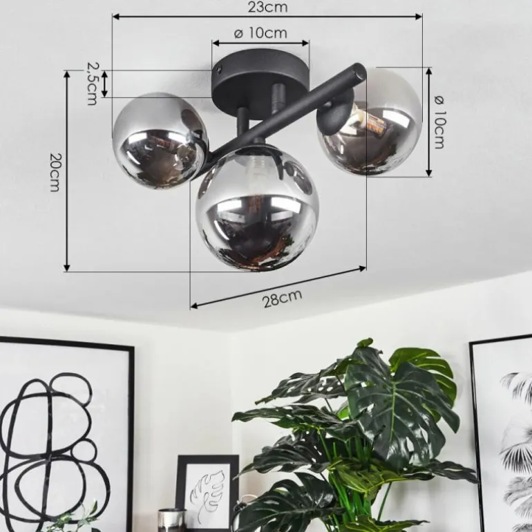 Plafonnier Chariton LED Noir, 3 lumières