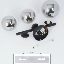 Plafonnier Chariton LED Noir, 3 lumières