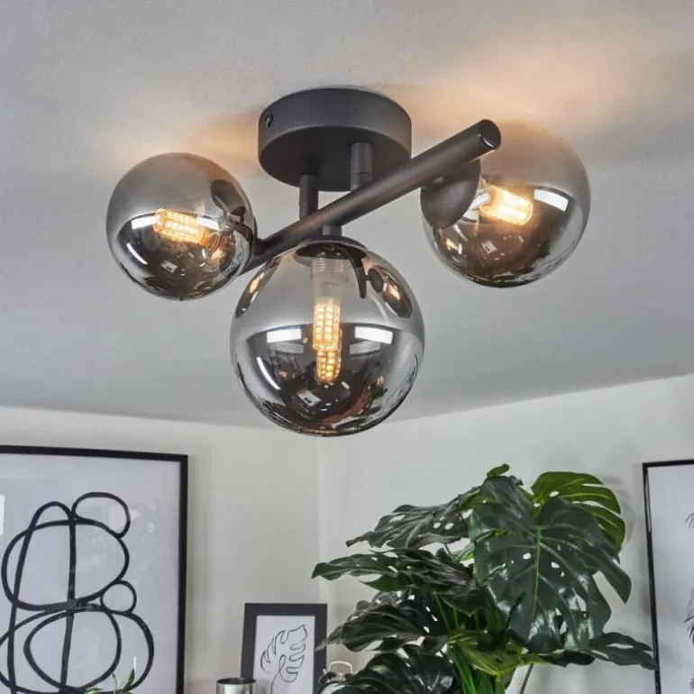 Plafonnier Chariton LED Noir, 3 lumières