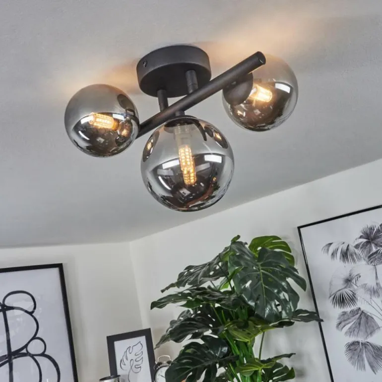 Plafonnier Chariton LED Noir, 3 lumières