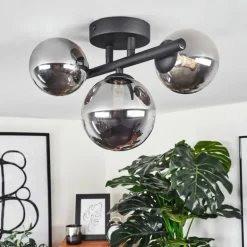 Plafonnier Chariton LED Noir, 3 lumières