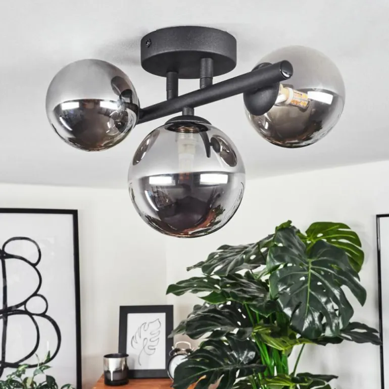 Plafonnier Chariton LED Noir, 3 lumières