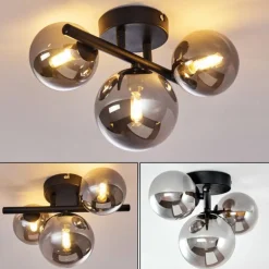 Plafonnier Chariton Noir, 3 lumières