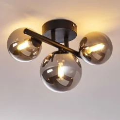 Plafonnier Chariton Noir, 3 lumières