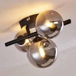 Plafonnier Chariton Noir, 3 lumières