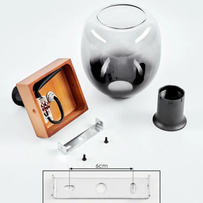 Plafonnier Chauplane Bois foncé, Noir, 1 lumière