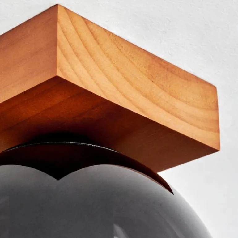 Plafonnier Chauplane Bois foncé, Noir, 1 lumière