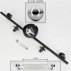 Plafonnier Chehalis Clair, Fumé, 5 lumières