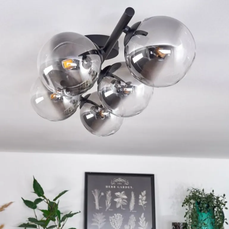 Plafonnier Chehalis Clair, Fumé, 5 lumières