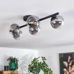 Plafonnier Chehalis Clair, Fumé, 5 lumières