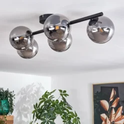 Plafonnier Chehalis Fumé, 5 lumières