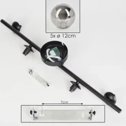 Plafonnier Chehalis Fumé, 5 lumières