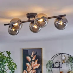 Plafonnier Chehalis Fumé, 5 lumières