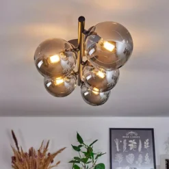 Plafonnier Chehalis Fumé, 5 lumières