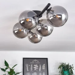 Plafonnier Chehalis Fumé, 5 lumières