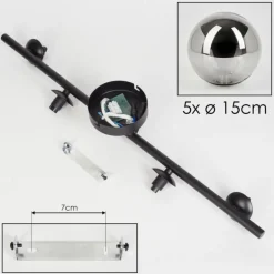 Plafonnier Chehalis Fumé, 5 lumières