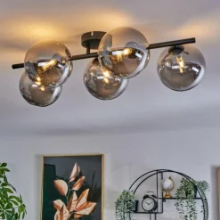 Plafonnier Chehalis Fumé, 5 lumières
