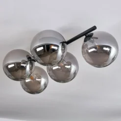 Plafonnier Chehalis Fumé, 5 lumières