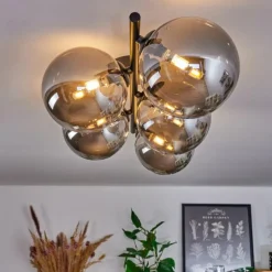 Plafonnier Chehalis Fumé, 5 lumières