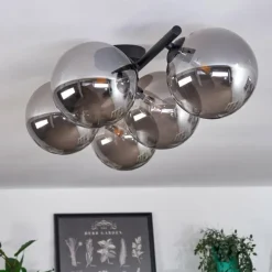 Plafonnier Chehalis Fumé, 5 lumières