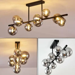 Plafonnier Chehalis LED Noir, 9 lumières