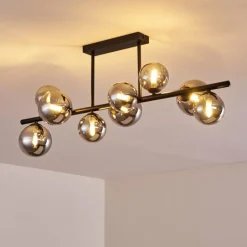 Plafonnier Chehalis LED Noir, 9 lumières