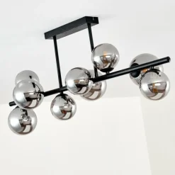 Plafonnier Chehalis LED Noir, 9 lumières