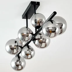 Plafonnier Chehalis LED Noir, 9 lumières