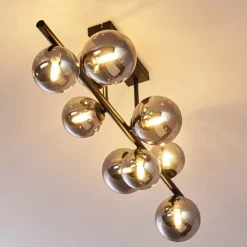 Plafonnier Chehalis LED Noir, 9 lumières