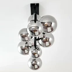 Plafonnier Chehalis LED Noir, 9 lumières