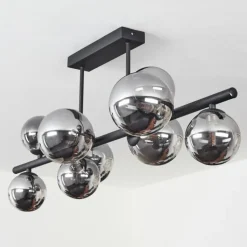 Plafonnier Chehalis LED Noir, 9 lumières