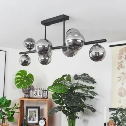 Plafonnier Chehalis LED Noir, 9 lumières