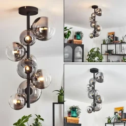 Plafonnier Chehalis Noir, 8 lumières