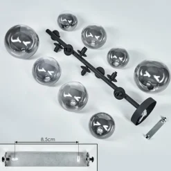 Plafonnier Chehalis Noir, 8 lumières