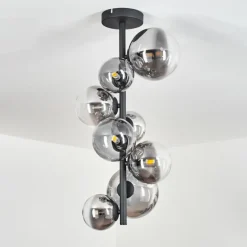 Plafonnier Chehalis Noir, 8 lumières