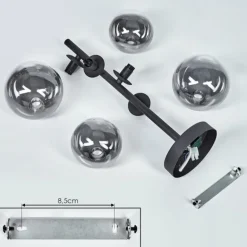 Plafonnier Chehalis Noir, 4 lumières