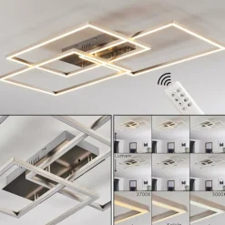 Plafonnier Cheka LED Aluminium, 3 lumières, Télécommandes