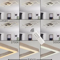 Plafonnier Cheka LED Aluminium, 3 lumières, Télécommandes