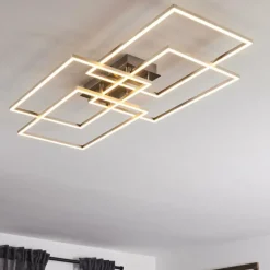 Plafonnier Cheka LED Aluminium, 4 lumières, Télécommandes