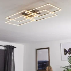 Plafonnier Cheka LED Aluminium, 4 lumières, Télécommandes