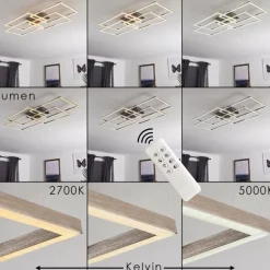 Plafonnier Cheka LED Aluminium, 4 lumières, Télécommandes