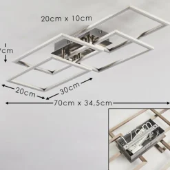 Plafonnier Cheka LED Aluminium, 4 lumières