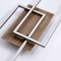 Plafonnier Cheka LED Brun, Nickel mat, 2 lumières, Télécommandes