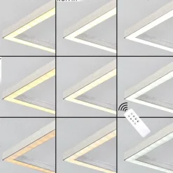 Plafonnier Cheka LED Brun, Nickel mat, 2 lumières, Télécommandes