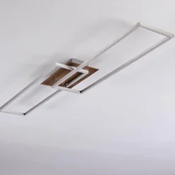 Plafonnier Cheka LED Brun, Nickel mat, 2 lumières, Télécommandes