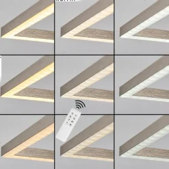 Plafonnier Cheka LED Nickel mat, 2 lumières, Télécommandes