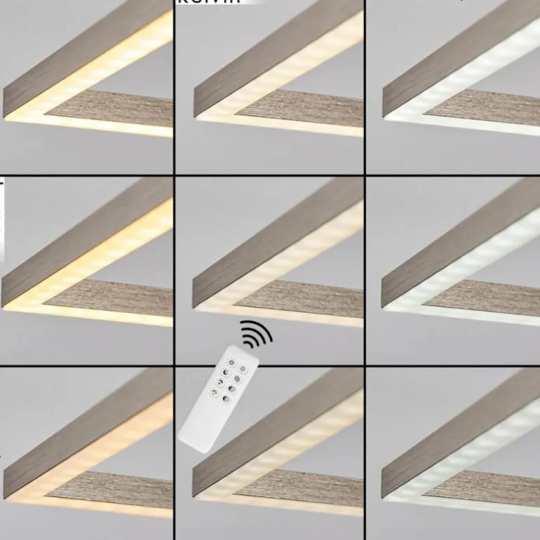 Plafonnier Cheka LED Nickel mat, 2 lumières, Télécommandes